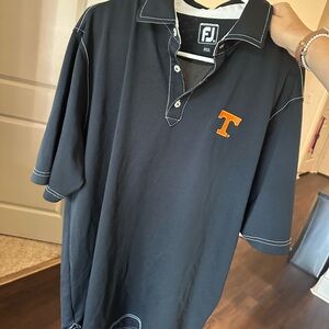 Men's FootJoy Black Polo Shirt with Tennessee Logo